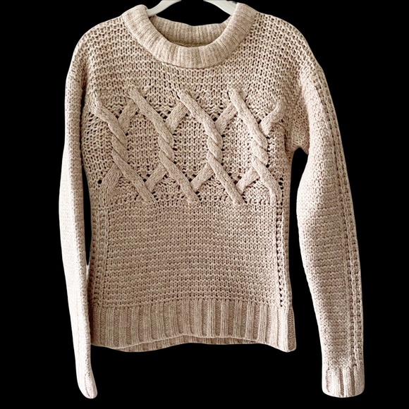 NWOT Banana Republic Wool Chunky Tan Sweater M - Picture 1 of 5